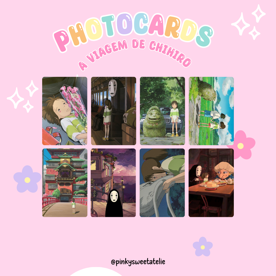 Photocards A Viagem de Chihiro Studio Ghibli - Kit com 8 | Decorativo